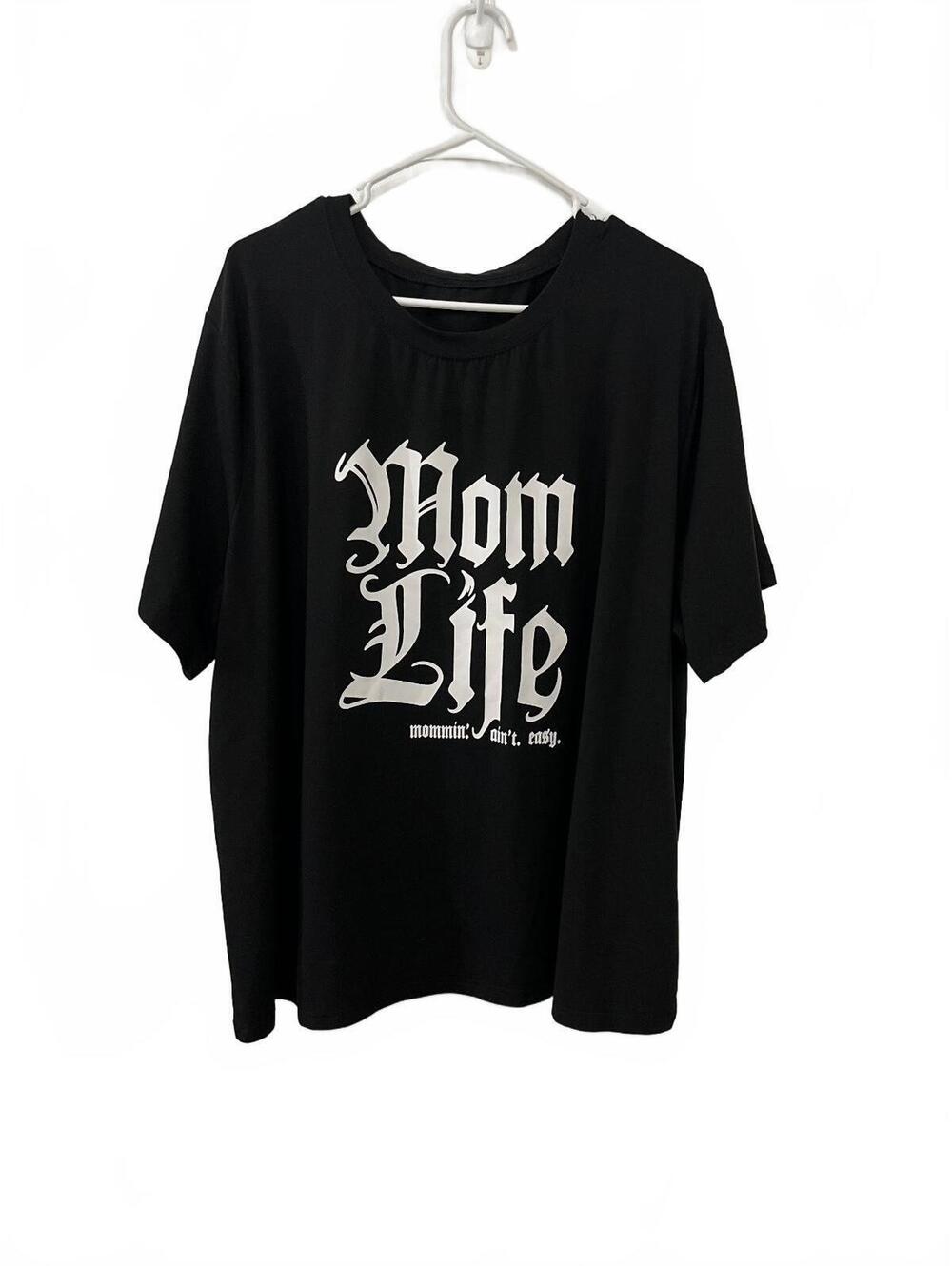 SHEIN Curve 5XL Black "Mom Life" Graphic T-Shirt